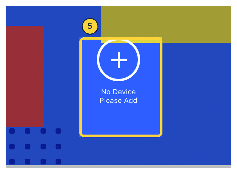 iMicMolのiOSホーム画面でSmart-LED追加ボタンを選ぶ実画面